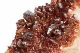 Dark Red Vanadinite Crystals on Barite - Morocco #223674-1